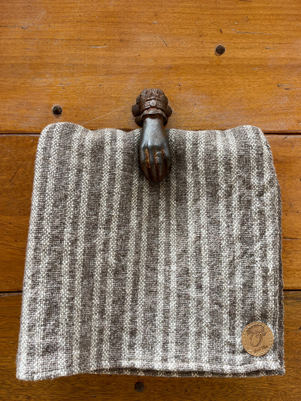 Étole tissage toile rayée pure laine