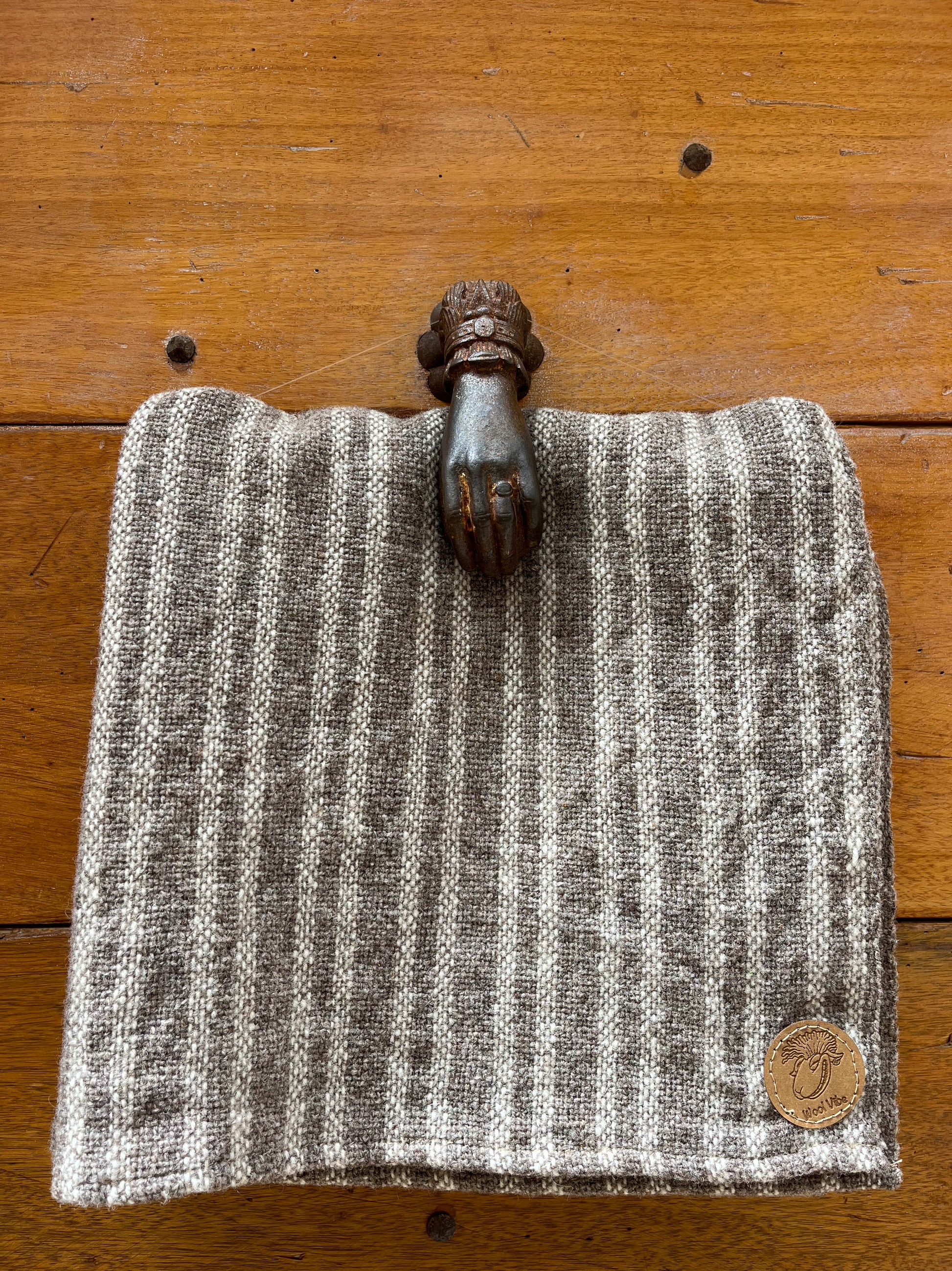 Étole tissage toile rayée pure laine